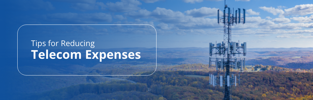 a power tower with the text tips for reducing telecom expenses